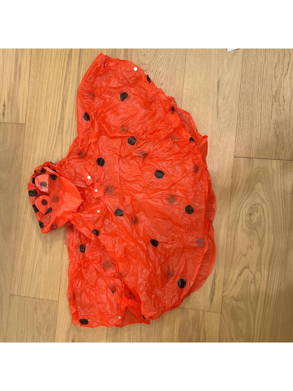Kids Ladybug Rain Poncho Waterproof Hooded Jacket